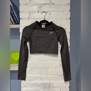 Gymshark VITAL SEAMLESS‎ 2.0 CROP TOP Compression Fit Size Small Gray